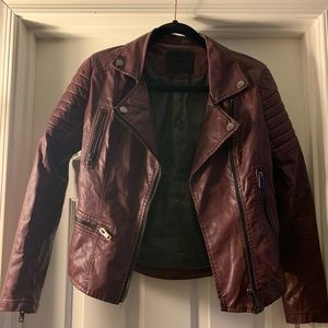 BlankNYC Burgundy Pleather Jacket